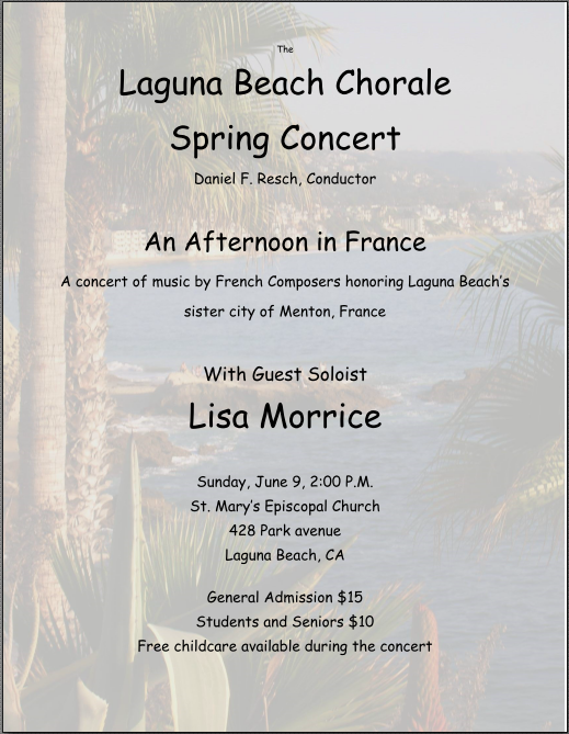 Spring 2013 concert flyer